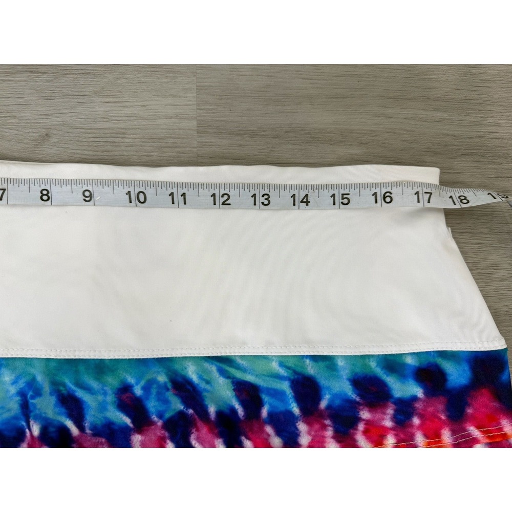 Lucky In Love Tennis Pickleball Skirt Skort XL White Rainbow Tie Dye Tier Ruffle - Picture 5 of 6
